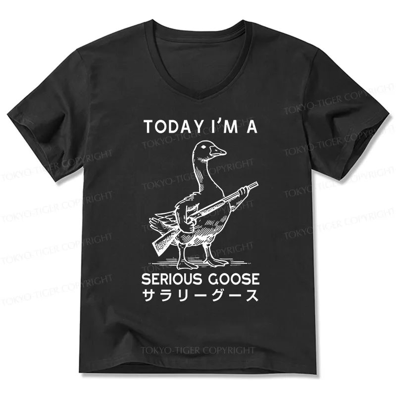 Tokyo-Tiger Serious Stupid Goose V-Neck Classic T-Shirt