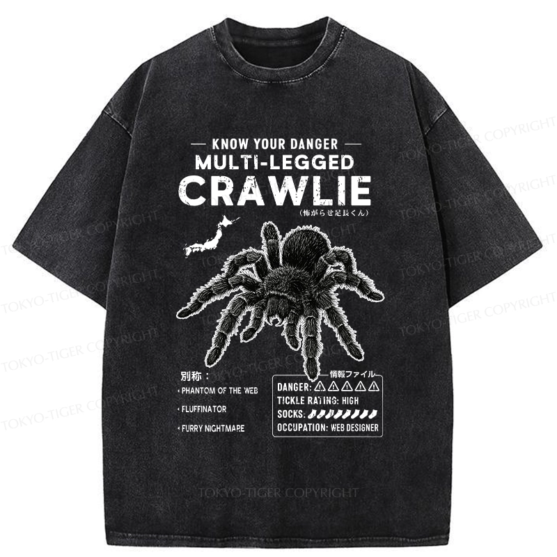 Tokyo-Tiger Scary Multi-Legged Crawlie Washed T-Shirt