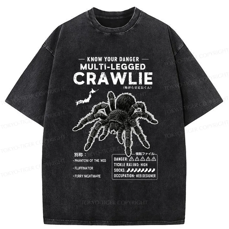 Tokyo-Tiger Scary Multi-Legged Crawlie Washed T-Shirt