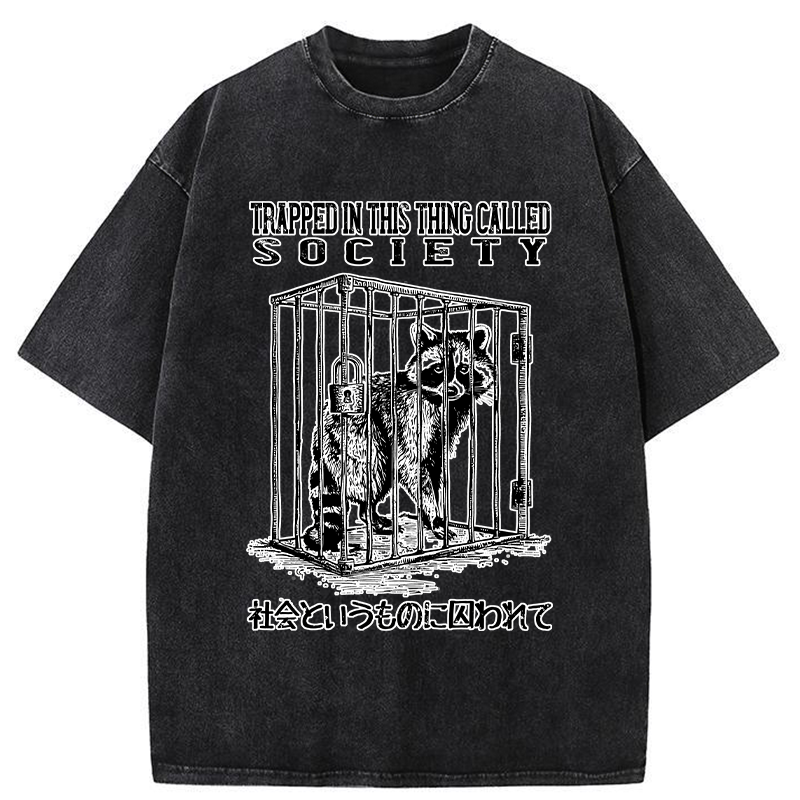 Tokyo-Tiger Trapped By Society Washed T-Shirt