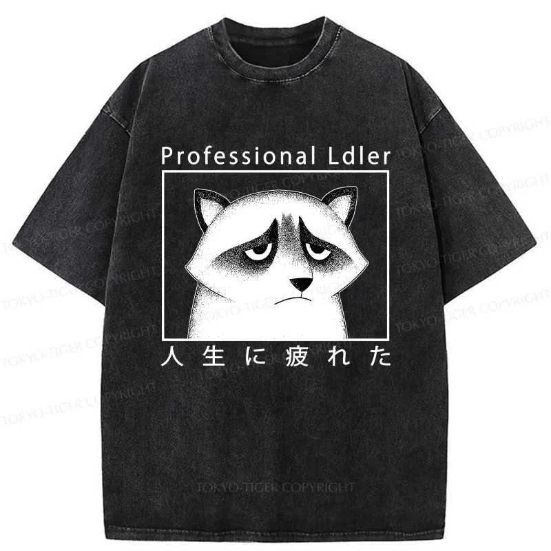 Tokyo-Tiger Professional Ldler Raccoon Washed T-Shirt