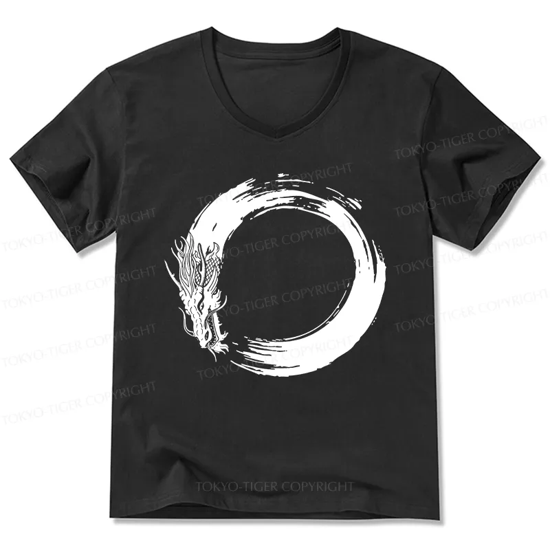 Tokyo-Tiger Dragon's Circle V-Neck Classic T-Shirt