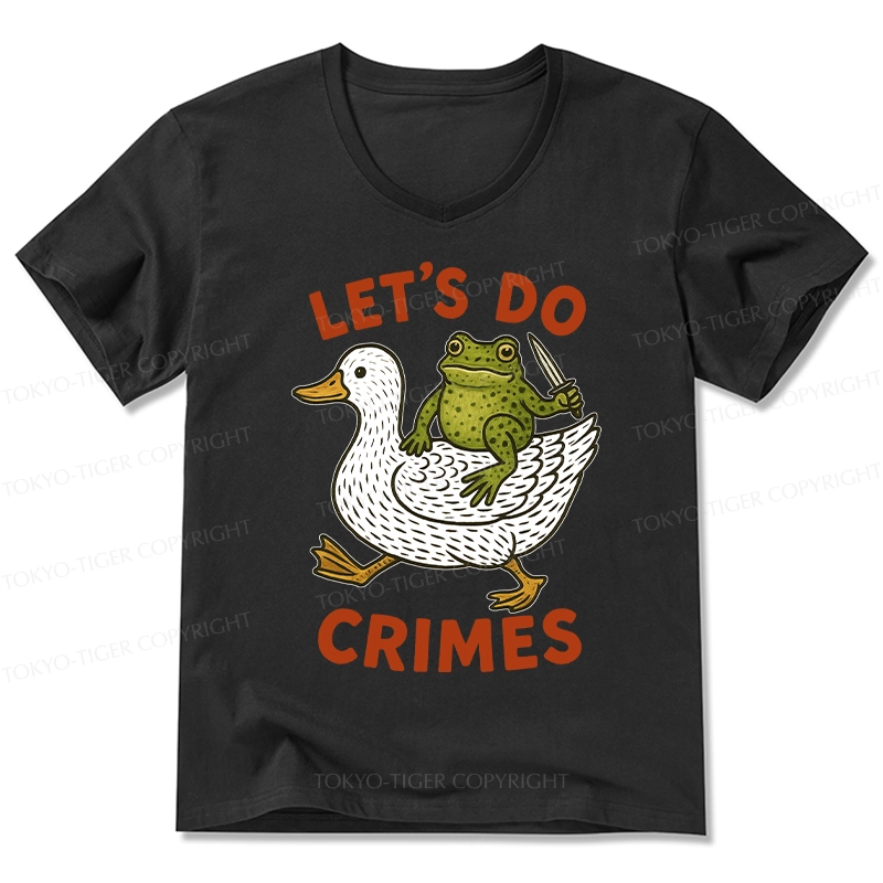 Tokyo-Tiger Frog Ready To Commit Crime V-Neck Classic T-Shirt