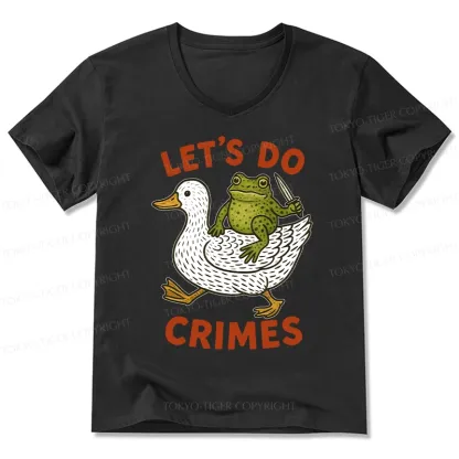 Tokyo-Tiger Frog Ready To Commit Crime V-Neck Classic T-Shirt