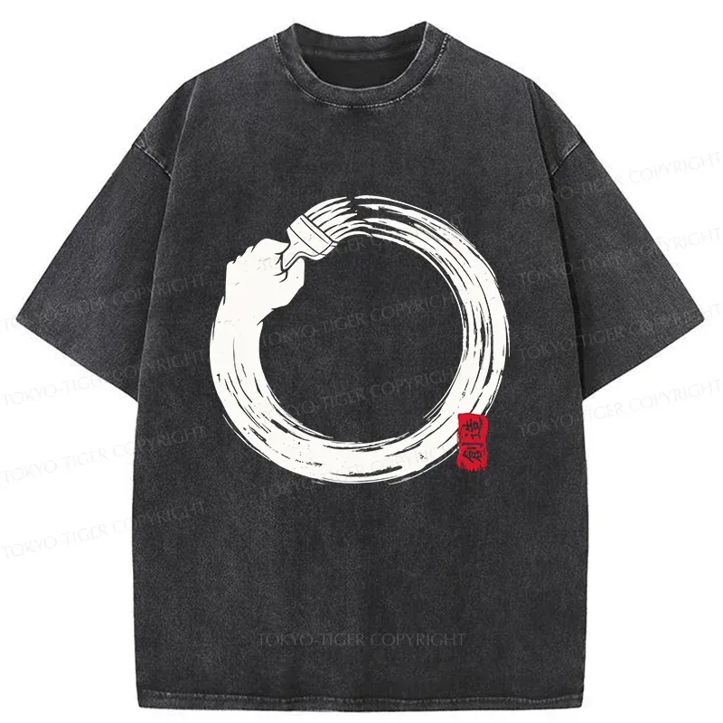 Tokyo-Tiger Painter's Enso Washed T-Shirt