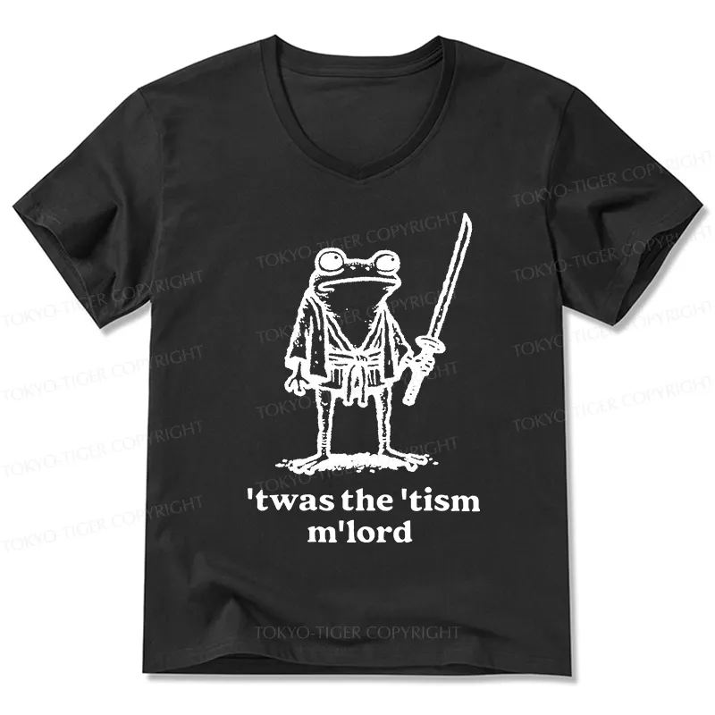 Tokyo-Tiger Focused Samurai Frog V-Neck Classic T-Shirt