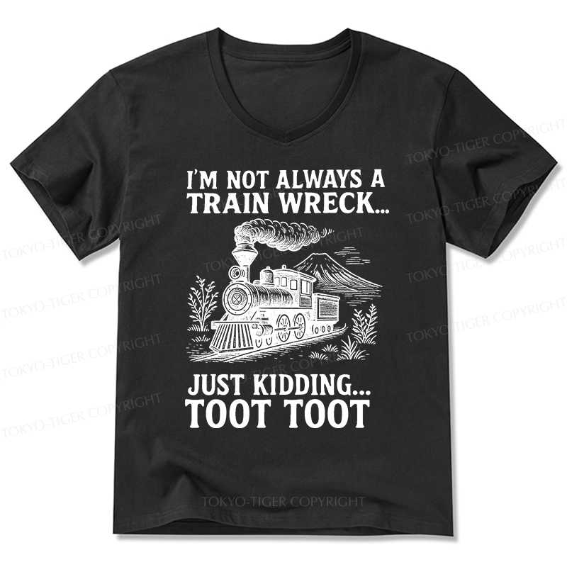 Tokyo-Tiger Funny Train Jokes V-Neck Classic T-Shirt