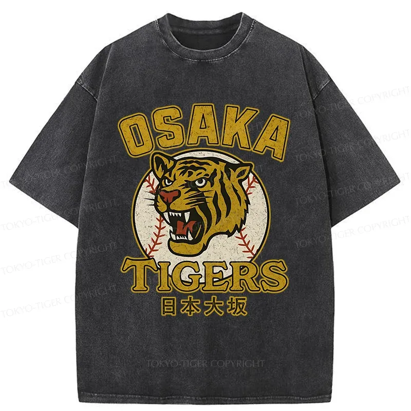 Tokyo-Tiger Funny Osaka Tigers Washed T-Shirt