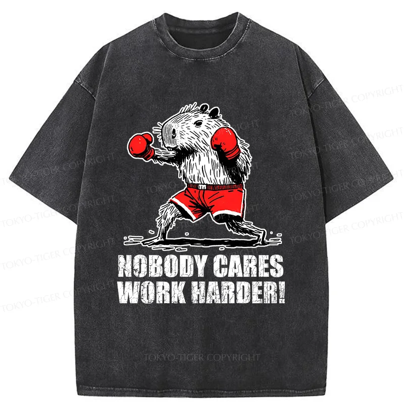Tokyo-Tiger Capybara Fitness Washed T-Shirt