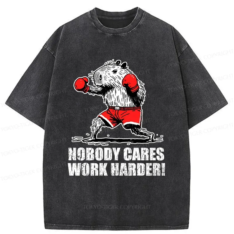 Tokyo-Tiger Capybara Fitness Washed T-Shirt