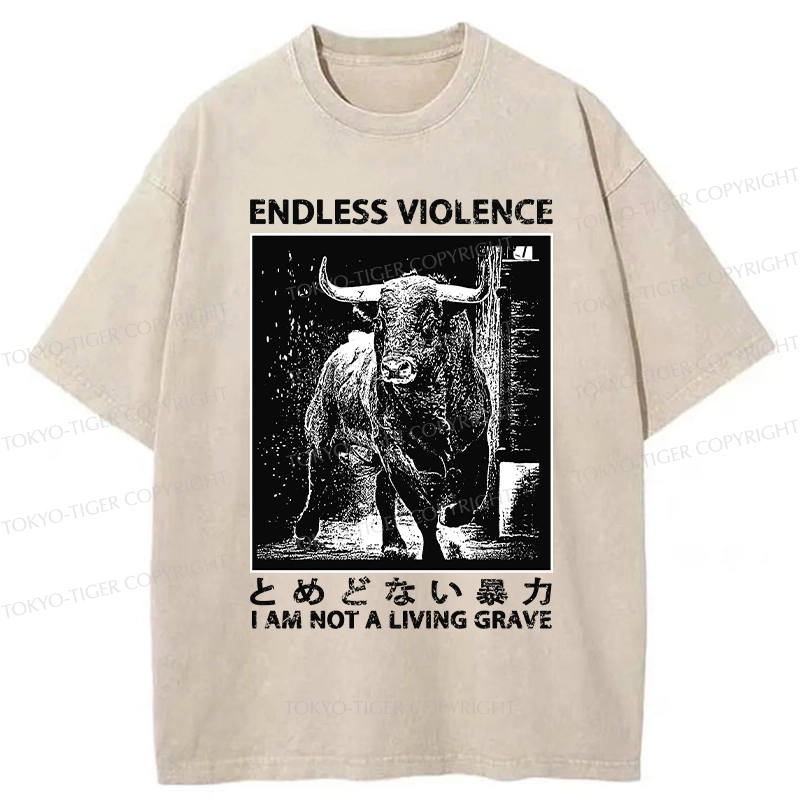 Tokyo-Tiger I Am Not A Living Grave Washed T-Shirt