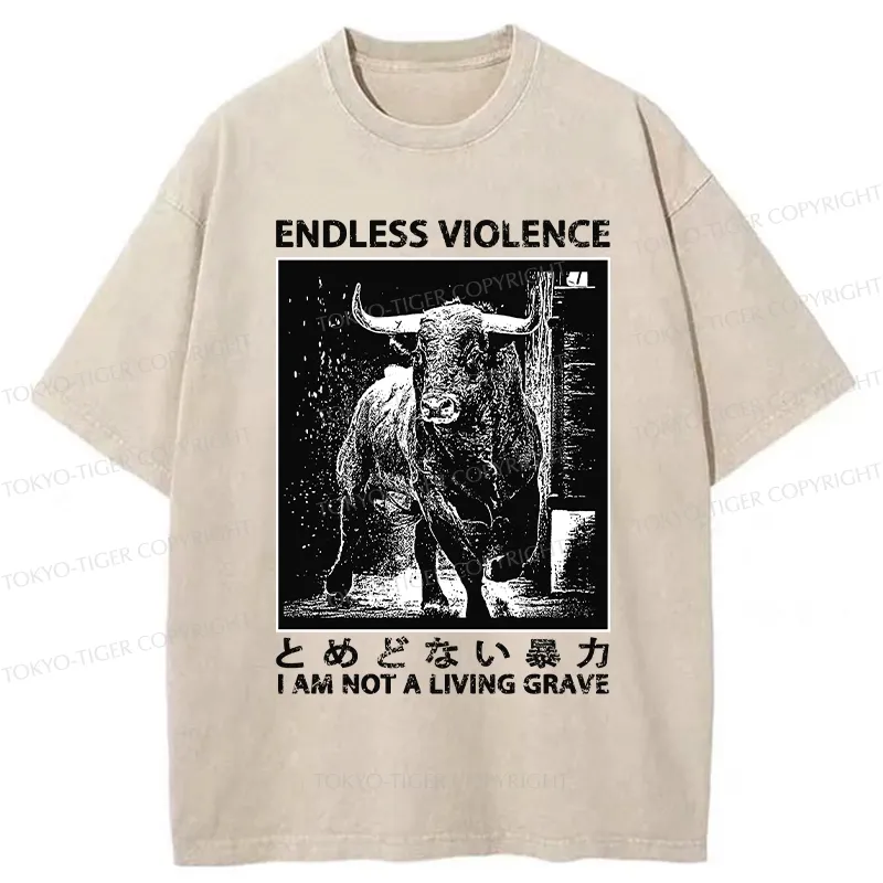 Tokyo-Tiger I Am Not A Living Grave Washed T-Shirt