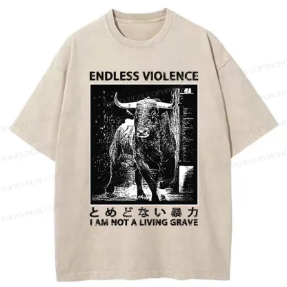 Tokyo-Tiger I Am Not A Living Grave Washed T-Shirt