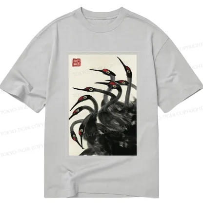 Tokyo-Tiger Retro Red Crowned Crane Classic T-Shirt