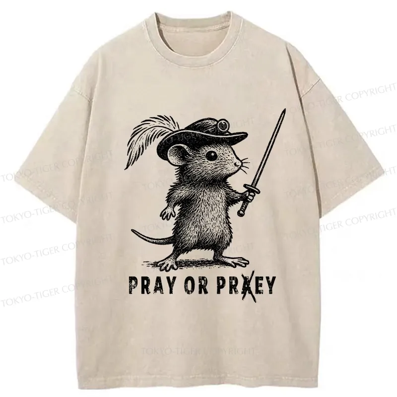 Tokyo-Tiger Pray Or Prey Washed T-Shirt