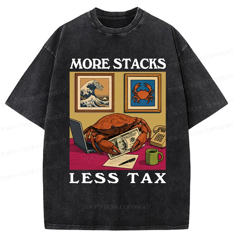 Tokyo-Tiger More Stacks Less Tax Washed T-Shirt