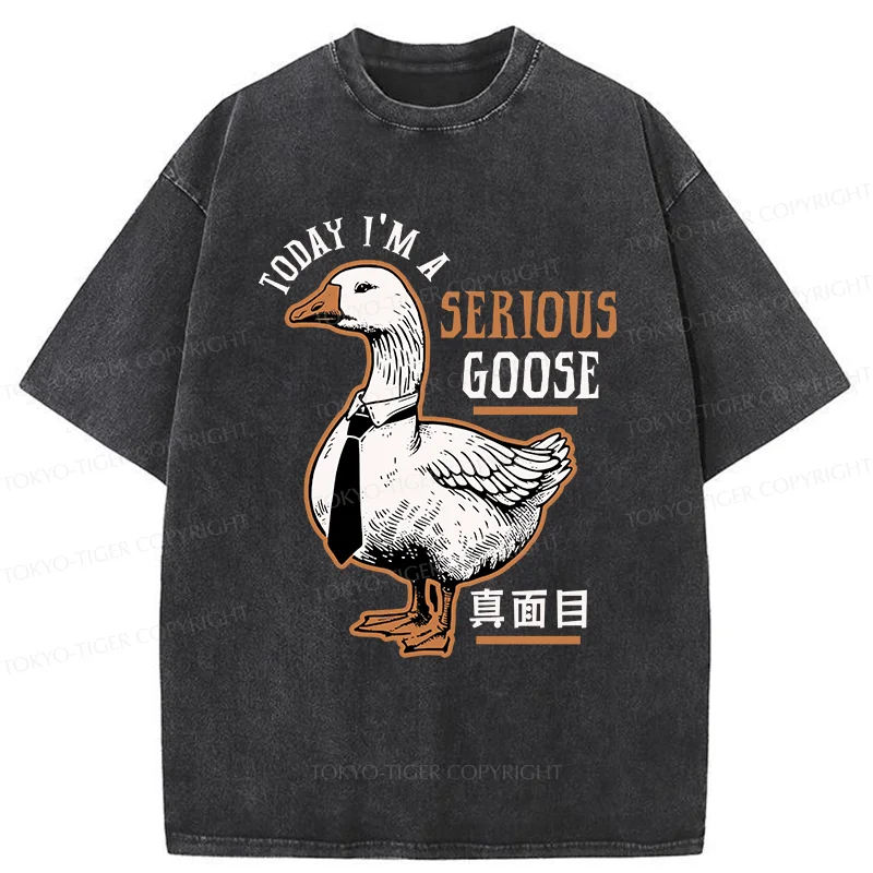 Tokyo-Tiger Japanese Serious Goose Washed T-Shirt