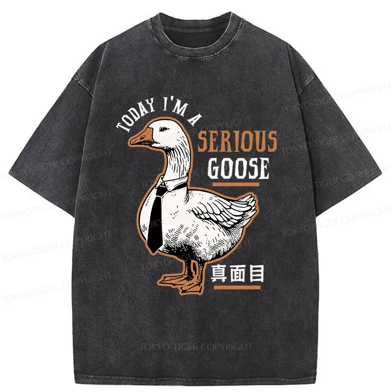 Tokyo-Tiger Japanese Serious Goose Washed T-Shirt