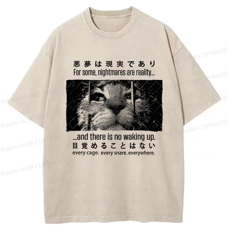 Tokyo-Tiger Protecting Animals And Prison Cat Washed T-Shirt