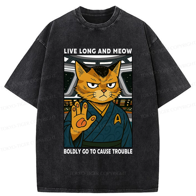 Tokyo-Tiger Intergalactic Troublemaker Cat Washed T-Shirt