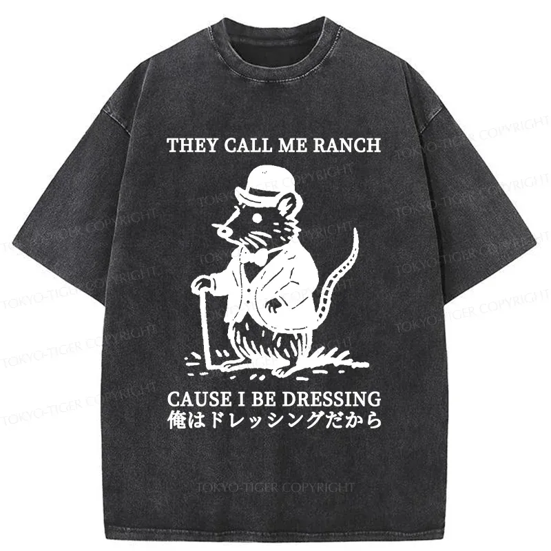 Tokyo-Tiger Elegant Mouse Washed T-Shirt