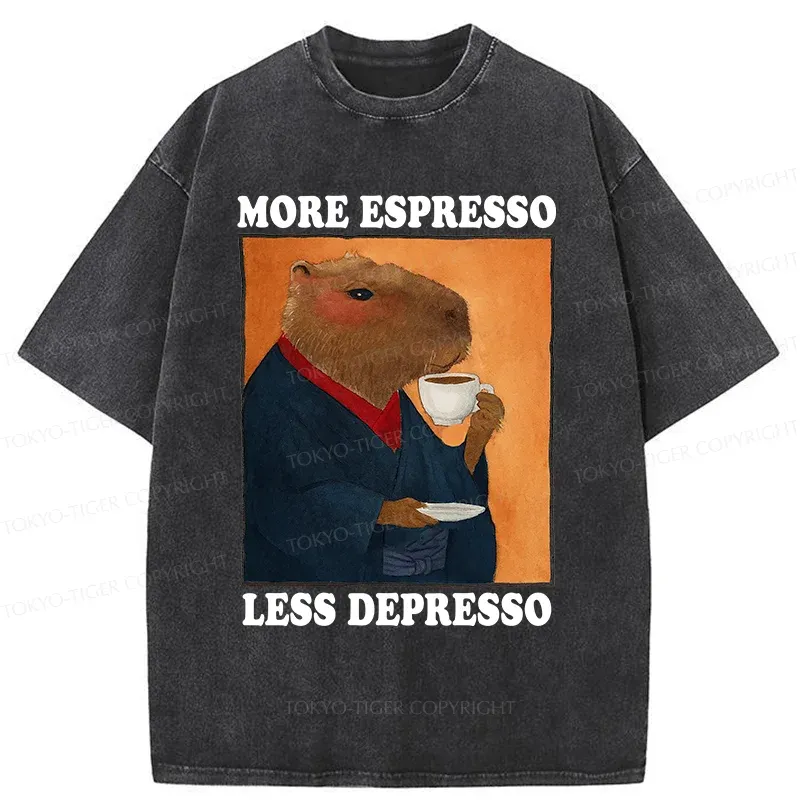 Tokyo-Tiger Elegant Capybara Washed T-Shirt