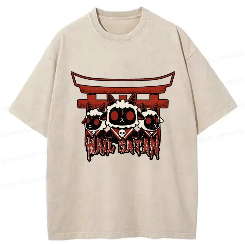 Tokyo-Tiger Hail Satan Washed T-Shirt