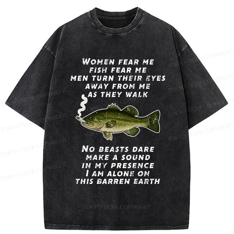 Tokyo-Tiger The Smoking Bass's Solitude Washed T-Shirt