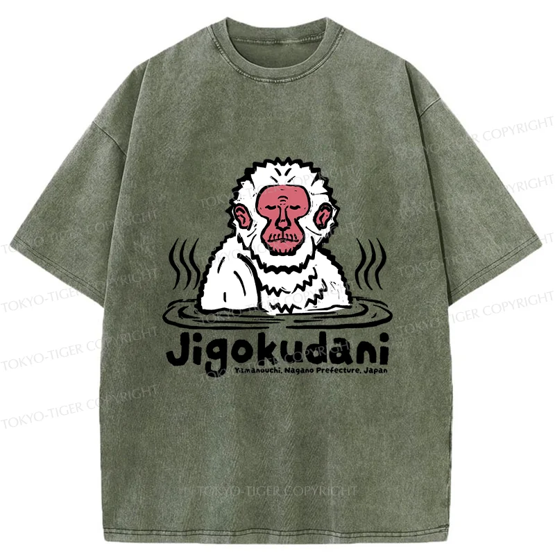 Tokyo-Tiger Japanese Hot Spring Monkey Washed T-Shirt