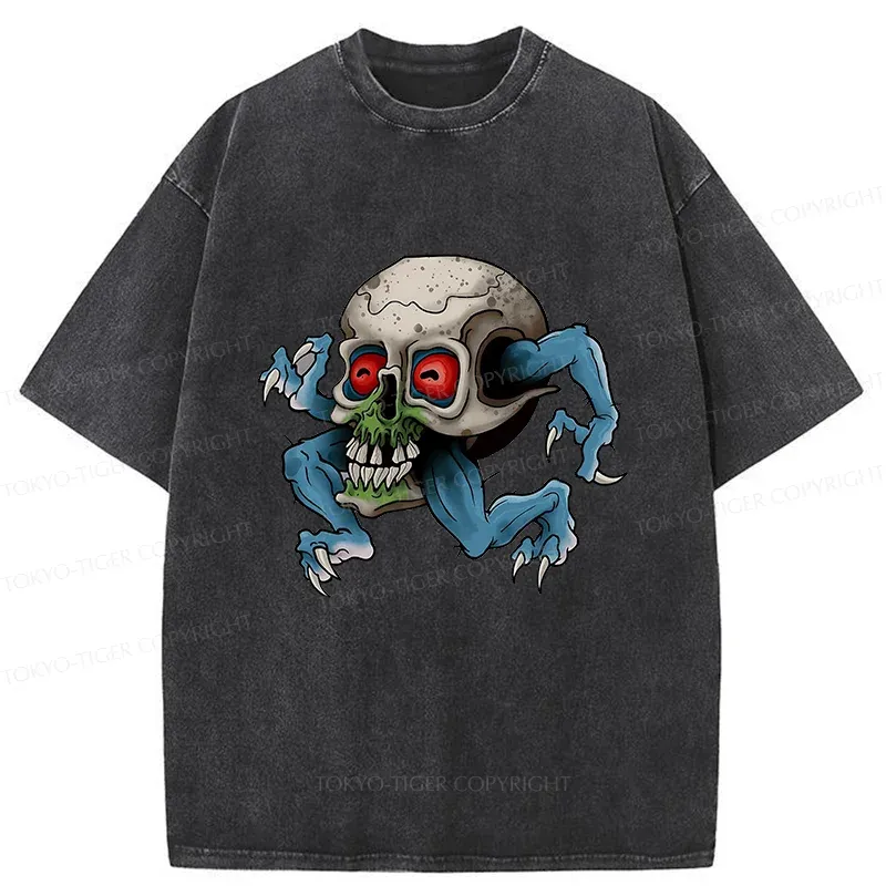 Tokyo-Tiger Japanese Skeleton Yokai Washed T-Shirt