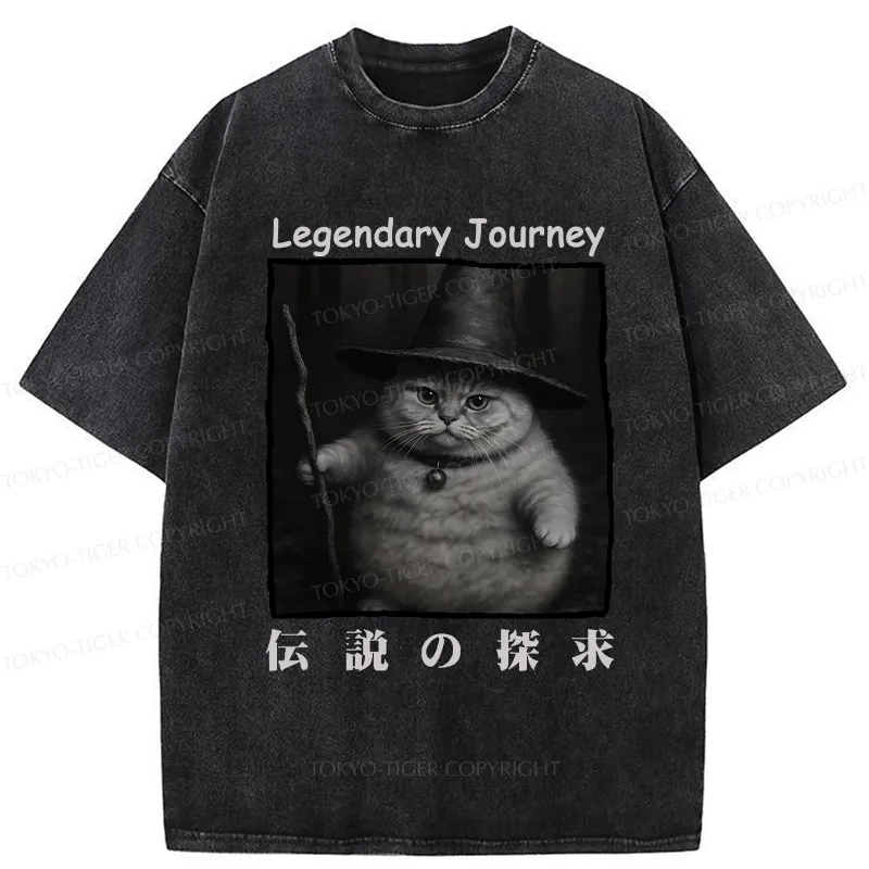 Tokyo-Tiger The Legendary Journey Of Cat Washed T-Shirt