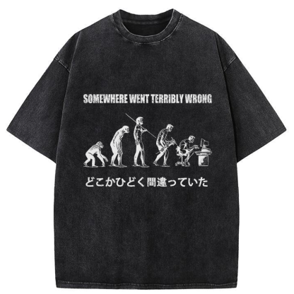 Tokyo-Tiger Evolve Into An Office Worker Washed T-Shirt