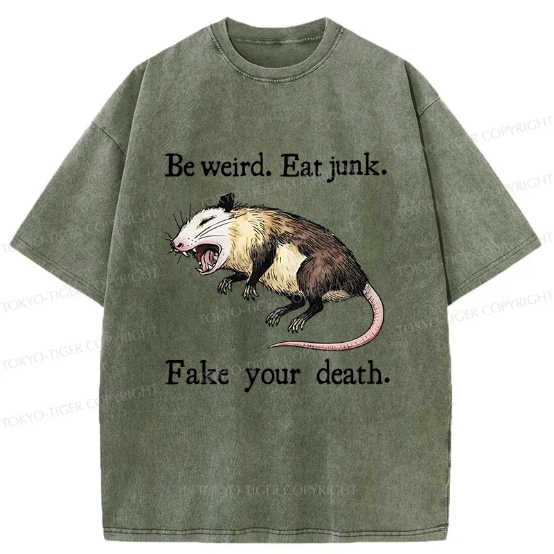 Tokyo-Tiger Possum Playing Dead Washed T-Shirt