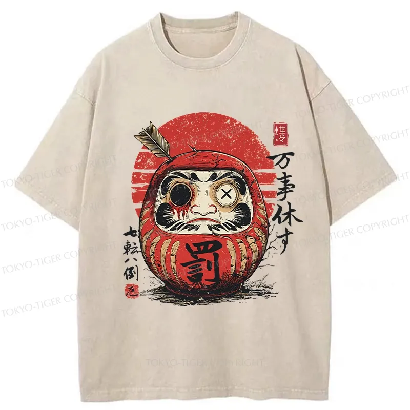 Tokyo-Tiger The Tenacious Daruma Washed T-Shirt