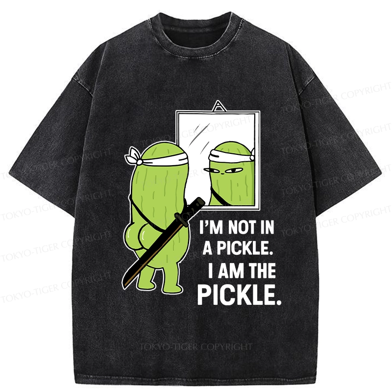 Tokyo-Tiger Funny I Am The Pickle Washed T-Shirt