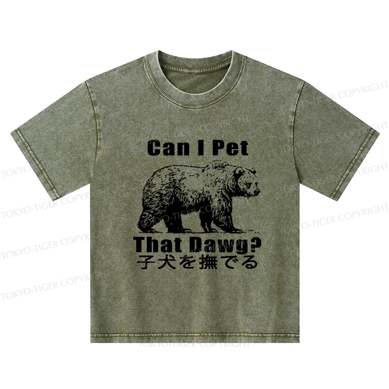 Tokyo-Tiger Pet The Bear Kids Washed T-Shirt