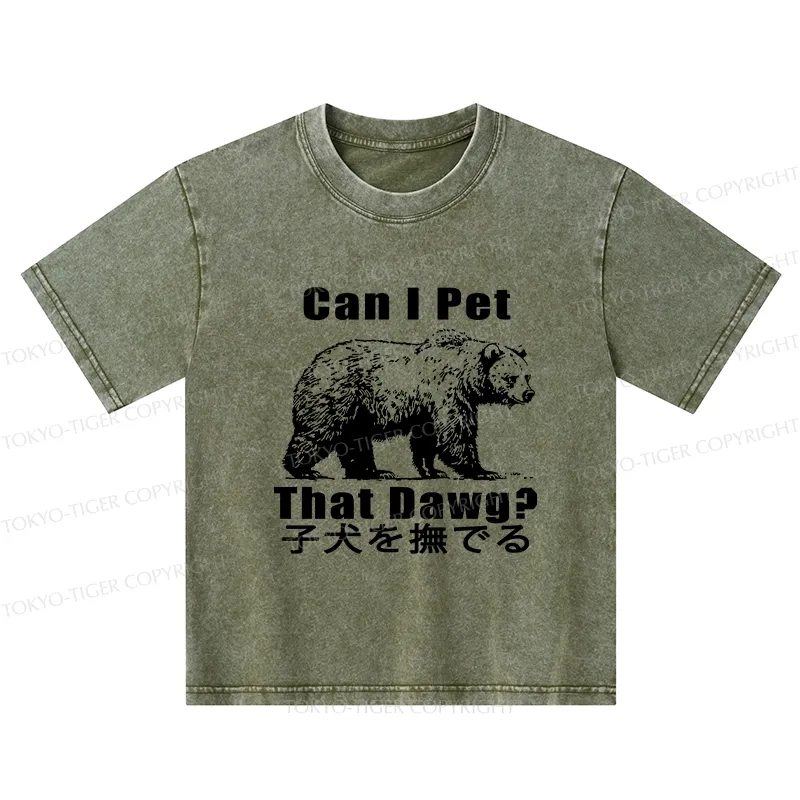 Tokyo-Tiger Pet The Bear Kids Washed T-Shirt