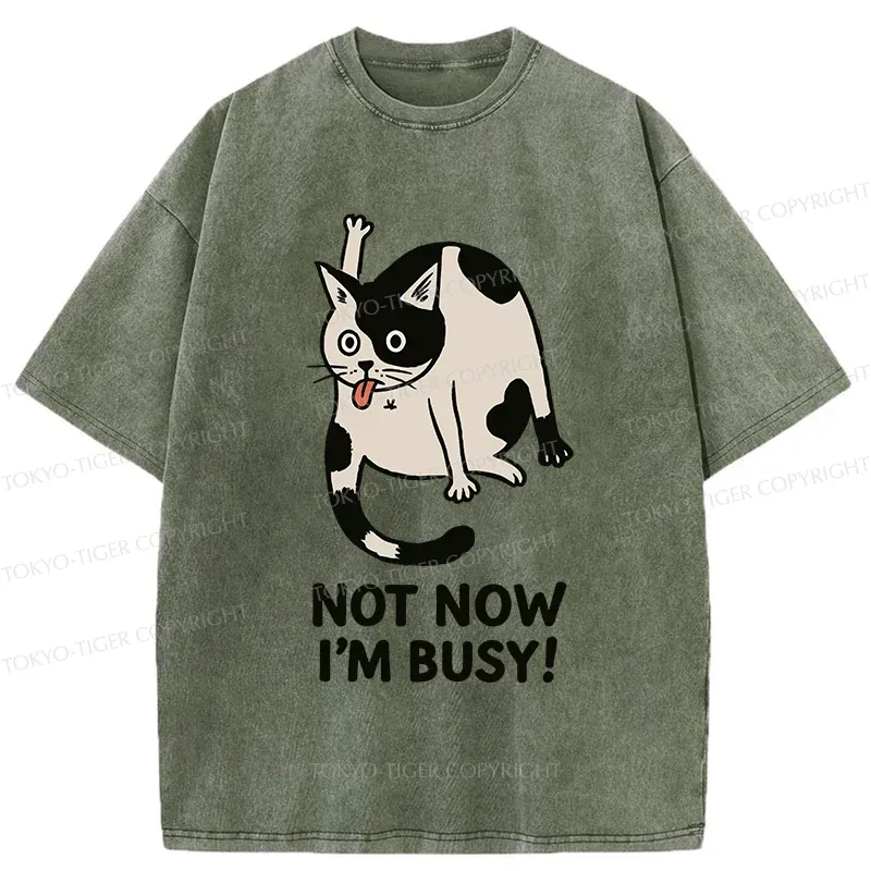 Tokyo-Tiger Busy Cat Washed T-Shirt