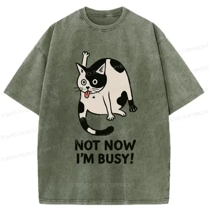 Tokyo-Tiger Busy Cat Washed T-Shirt
