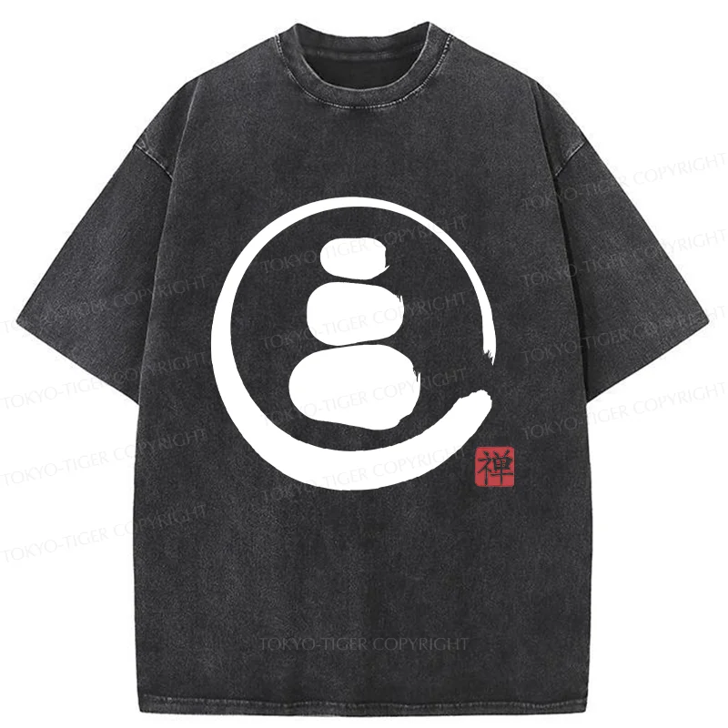 Tokyo-Tiger Traditional Zen Stone Washed T-Shirt