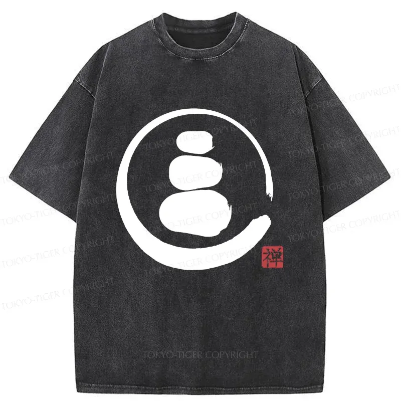 Tokyo-Tiger Traditional Zen Stone Washed T-Shirt