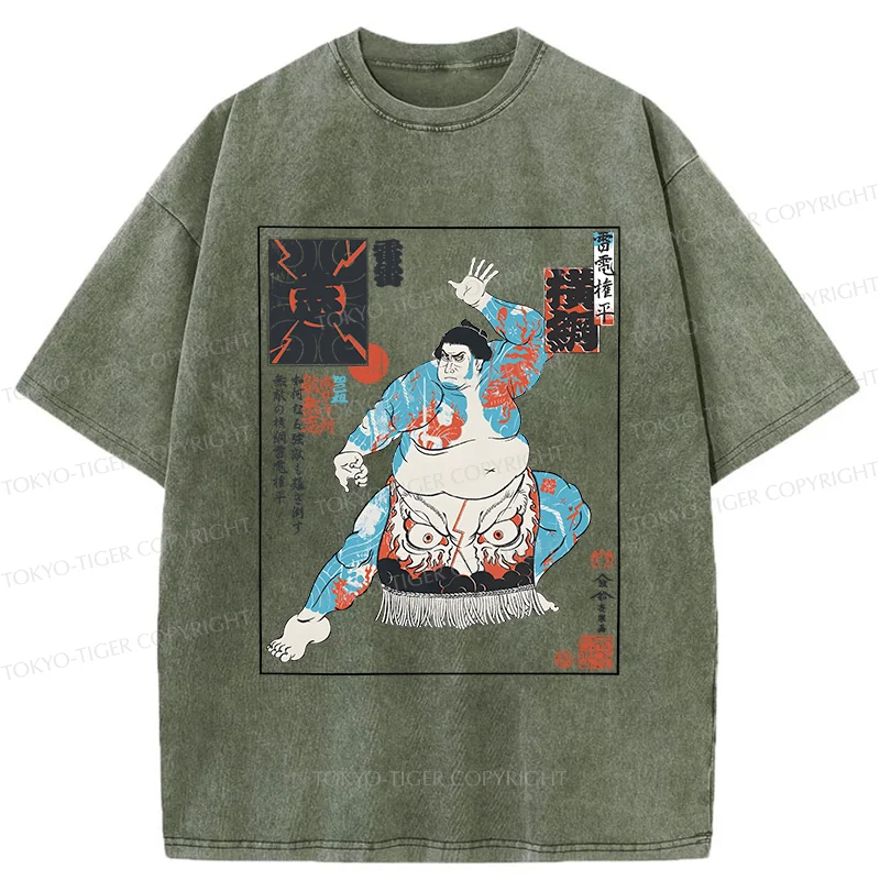 Tokyo-Tiger Japan Traditional Sumo Washed T-Shirt