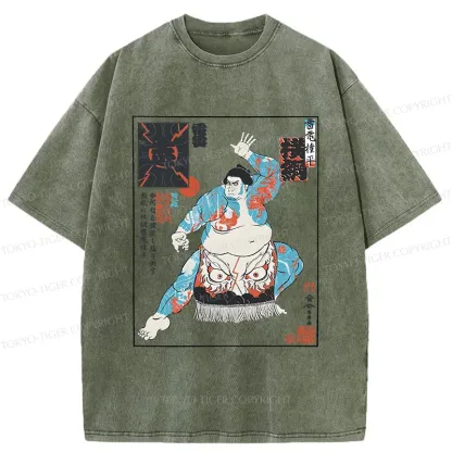 Tokyo-Tiger Japan Traditional Sumo Washed T-Shirt
