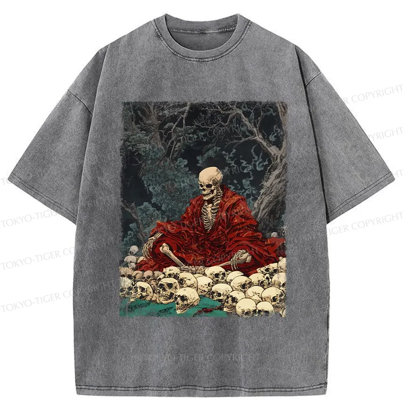 Tokyo-Tiger Guardian Of The Skulls Washed T-Shirt