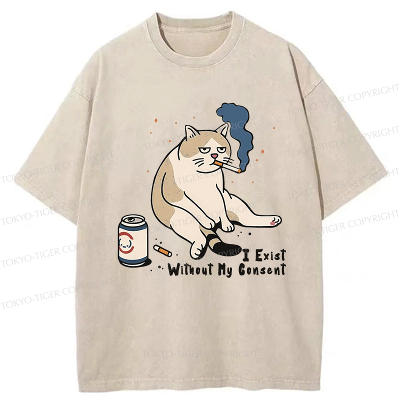 Tokyo-Tiger I Exist Without My Consent Washed T-Shirt