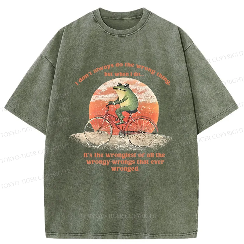 Tokyo-Tiger Frog About To Do Something Stupid Washed T-Shirt
