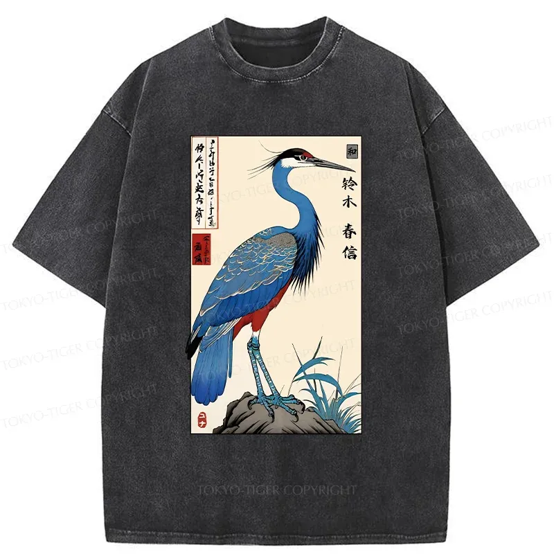 Tokyo-Tiger Colorful Crane Washed T-Shirt