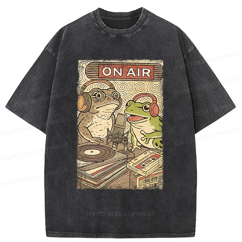 Tokyo-Tiger Frog And Toad Washed T-Shirt