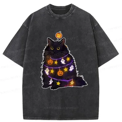 Tokyo-Tiger Halloween Cat Washed T-Shirt