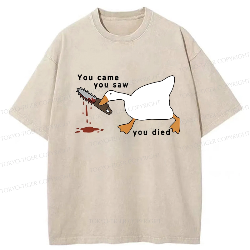 Tokyo-Tiger You Came You Saw You Died Washed T-Shirt